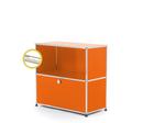 USM Haller E Sideboard M mit Fachbeleuchtung, Reinorange RAL 2004, Warmweiß