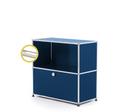 USM Haller E Sideboard M mit Fachbeleuchtung, Stahlblau RAL 5011, Kaltweiß