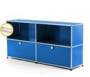 USM Haller E Sideboard L mit Fachbeleuchtung, Enzianblau RAL 5010, Warmweiß