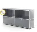 USM Haller E Sideboard L mit Fachbeleuchtung, Mittelgrau RAL 7005, Kaltweiß