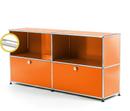 USM Haller E Sideboard L mit Fachbeleuchtung, Reinorange RAL 2004, Kaltweiß