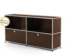 USM Haller E Sideboard L mit Fachbeleuchtung, USM braun, Kaltweiß