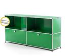 USM Haller E Sideboard L mit Fachbeleuchtung, USM grün, Kaltweiß