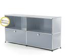 USM Haller E Sideboard L mit Fachbeleuchtung, USM mattsilber, Warmweiß