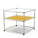 USM Haller Beistelltisch Typ II, Glas, Goldgelb RAL 1004