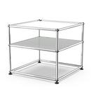 USM Haller Beistelltisch Typ II, Glas, Lichtgrau RAL 7035