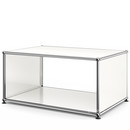 USM Haller Beistelltisch mit Seitenwänden, 75 cm, ohne Glas-Zwischentablar, Reinweiß RAL 9010