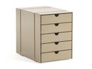 USM Inos Kasten-Set C4 für USM Haller Regale, mit 5 Schalen, USM beige