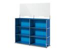 USM Haller Counter L mit Security Screen, Enzianblau RAL 5010