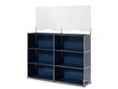 USM Haller Counter L mit Security Screen, Stahlblau RAL 5011