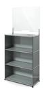USM Haller Counter M mit Security Screen, Mittelgrau RAL 7005, Mit Füßen