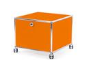 USM Haller Druckercontainer, 50 cm, Reinorange RAL 2004, Mit Rollen