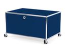 USM Haller Druckercontainer, 75 cm, Stahlblau RAL 5011, Mit Rollen