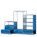 USM Haller E Garderobe XL mit Beleuchtung, Enzianblau RAL 5010