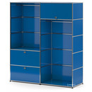 USM Haller Garderobe L mit 2 Kleiderstangen, Enzianblau RAL 5010