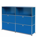 USM Haller Highboard L mit 4 Klappen, Enzianblau RAL 5010