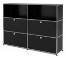 USM Haller Highboard L mit 4 Klappen, Graphitschwarz RAL 9011