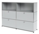 USM Haller Highboard L mit 4 Klappen, Lichtgrau RAL 7035