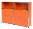 USM Haller Highboard L mit 4 Klappen, Reinorange RAL 2004