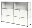 USM Haller Highboard L mit 4 Klappen, Reinweiß RAL 9010