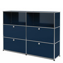 USM Haller Highboard L mit 4 Klappen, Stahlblau RAL 5011