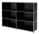 USM Haller Highboard L, individualisierbar, Graphitschwarz RAL 9011, Offen, Offen, Offen