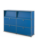 USM Haller Highboard L mit Schrägtablaren, Enzianblau RAL 5010