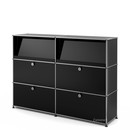 USM Haller Highboard L mit Schrägtablaren, Graphitschwarz RAL 9011