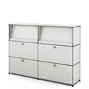 USM Haller Highboard L mit Schrägtablaren, Lichtgrau RAL 7035