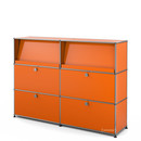 USM Haller Highboard L mit Schrägtablaren, Reinorange RAL 2004