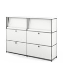 USM Haller Highboard L mit Schrägtablaren, Reinweiß RAL 9010