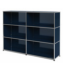 USM Haller Highboard L offen, Stahlblau RAL 5011