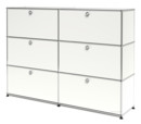 USM Haller Highboard L, individualisierbar, Reinweiß RAL 9010, Mit 2 Klappen, Mit 2 Klappen, Mit 2 Klappen