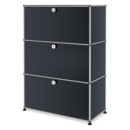 USM Haller Highboard M, individualisierbar, Anthrazitgrau RAL 7016, Mit Klappe, Mit Klappe, Mit Klappe