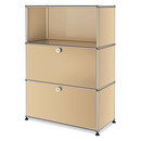 USM Haller Highboard M, individualisierbar, USM beige, Offen, Mit Klappe, Mit Klappe