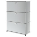 USM Haller Highboard M, individualisierbar, USM mattsilber, Mit Klappe, Mit Klappe, Mit Klappe