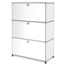 USM Haller Highboard M, individualisierbar, Reinweiß RAL 9010, Mit Klappe, Mit Klappe, Mit Klappe