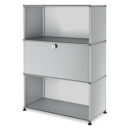 USM Haller Highboard M mit 1 Klappe, USM mattsilber