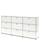 USM Haller Highboard XL, individualisierbar, Reinweiß RAL 9010, Mit 3 Klappen, Mit 3 Klappen, Mit 3 Klappen