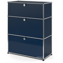 USM Haller Kommode mit 3 Schubladen, H 95 + 4 x B 75 x T 35 cm, Stahlblau RAL 5011