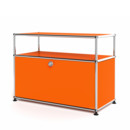 USM Haller Lowboard M mit Aufbau, individualisierbar, Reinorange RAL 2004, mit Klappe, Mit Kabeldurchlass oben mittig