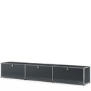 USM Haller Lowboard XL, individualisierbar, Anthrazitgrau RAL 7016, Mit 3 Klappen, 35 cm