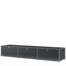 USM Haller Lowboard XL, individualisierbar, Anthrazitgrau RAL 7016, Mit 3 Klappen, 50 cm