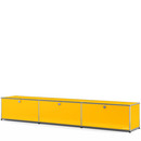 USM Haller Lowboard XL, individualisierbar, Goldgelb RAL 1004, Mit 3 Klappen, 35 cm