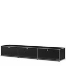 USM Haller Lowboard XL, individualisierbar, Graphitschwarz RAL 9011, Mit 3 Klappen, 50 cm