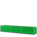 USM Haller Lowboard XL, individualisierbar, USM grün, Mit 3 Klappen, 35 cm