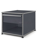 USM Haller Nachttisch mit Schublade, Anthrazitgrau RAL 7016, Klein (H 39 x B 42,5 x T 53 cm)