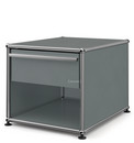 USM Haller Nachttisch mit Schublade, Mittelgrau RAL 7005, Klein (H 39 x B 42,5 x T 53 cm)