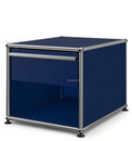 USM Haller Nachttisch mit Schublade, Stahlblau RAL 5011, Klein (H 39 x B 42,5 x T 53 cm)