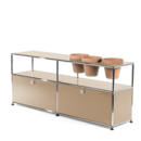 USM Haller Pflanzenwelten Sideboard, USM beige, Mit 2 Klappen, Mit 3 Töpfen rechts, Terrakotta